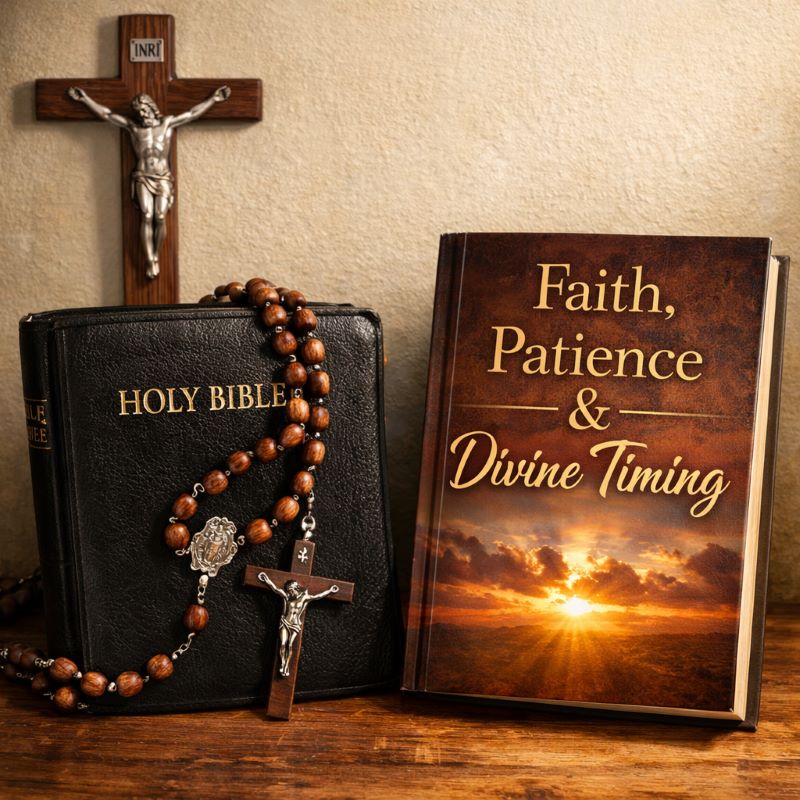 crucifix-holy bible-holy rosary-faith-patience-divine timing
